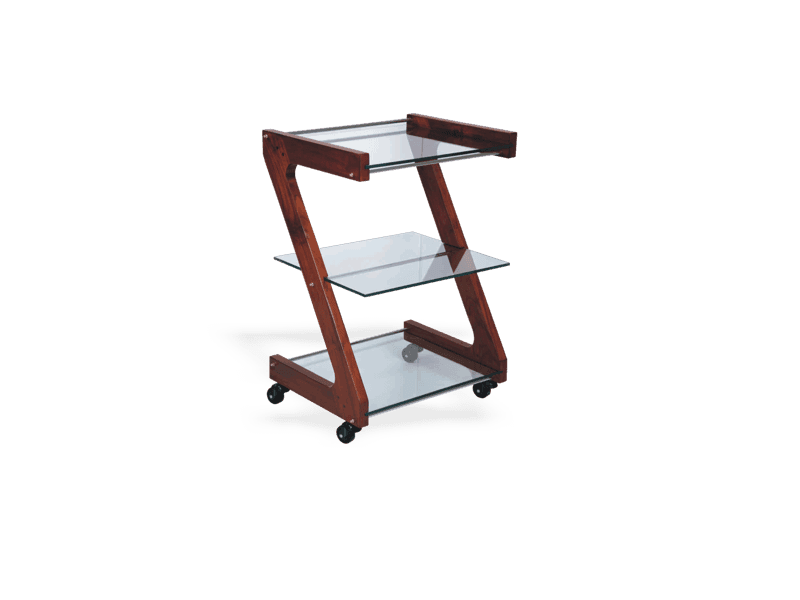 Kanka Trolley in Wood &amp; Glass