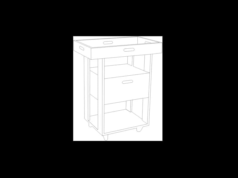 Kumkum Wooden Spa Trolley features