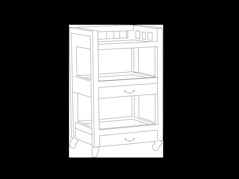 Mridula Wooden Spa Trolley features