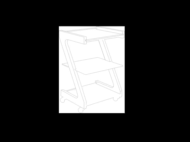 Kanka Trolley in Wood &amp; Glass features