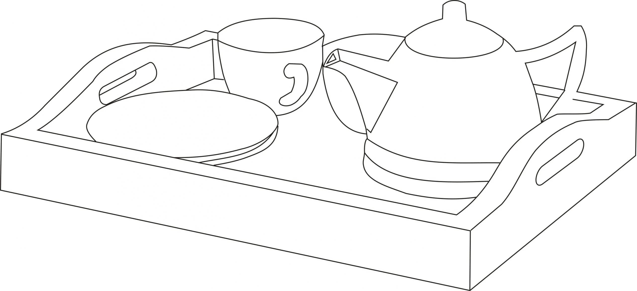 Tray For Tea Pot & Saucer features
